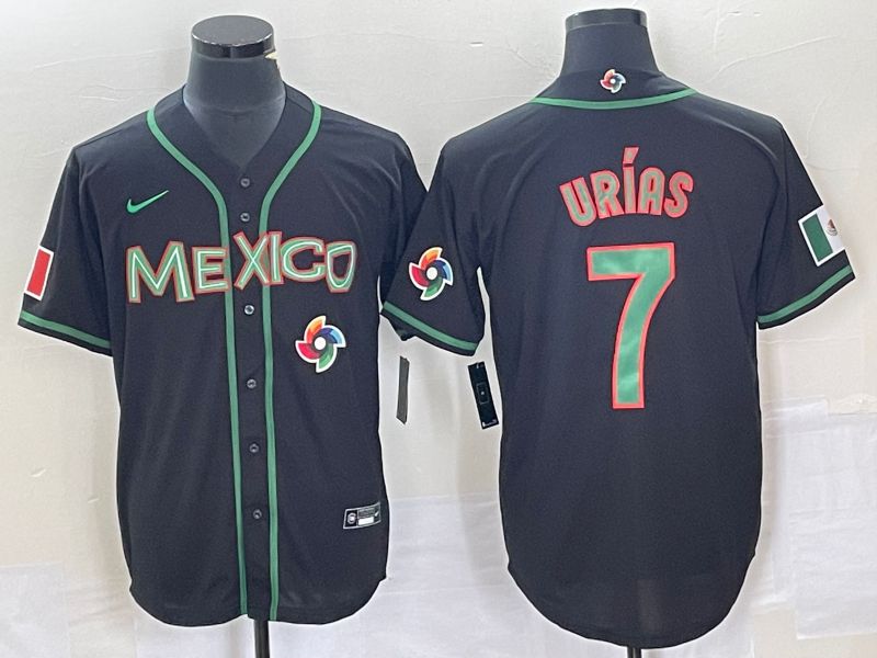 Men 2023 World Cub Mexico #7 Urias Black green Nike MLB Jersey15->more jerseys->MLB Jersey